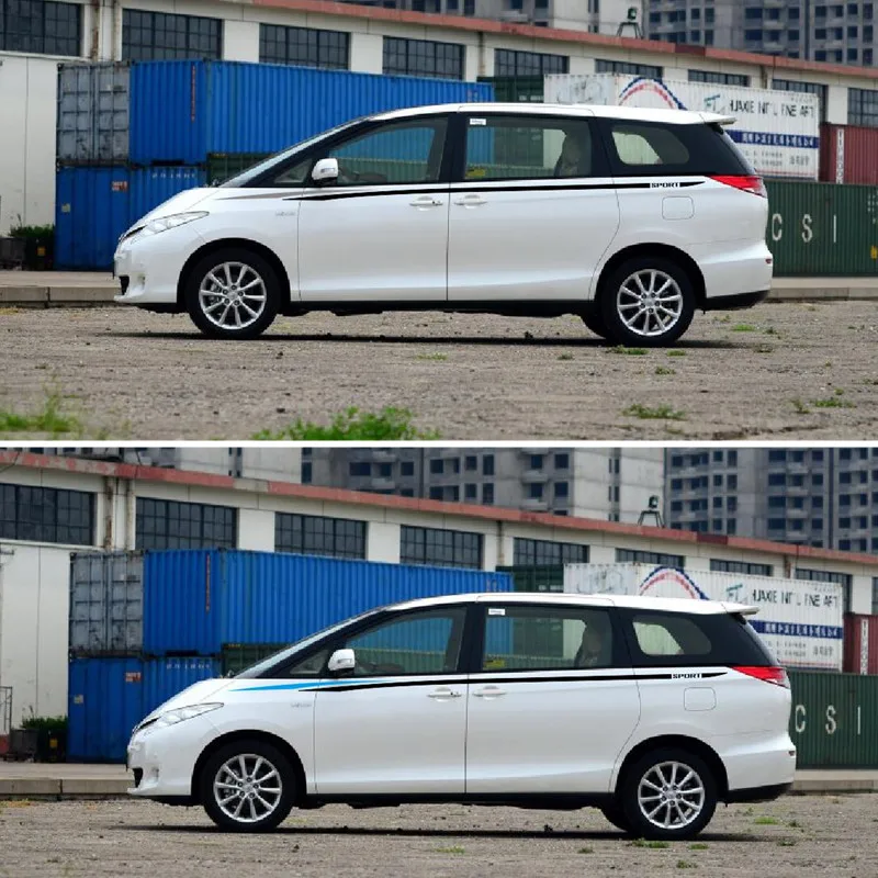 

Sport Stripes Waist Lines Car Styling Door Side Decor Sticker Auto Body Customized Decal For Toyota Previa Alphard Seat Alhambra