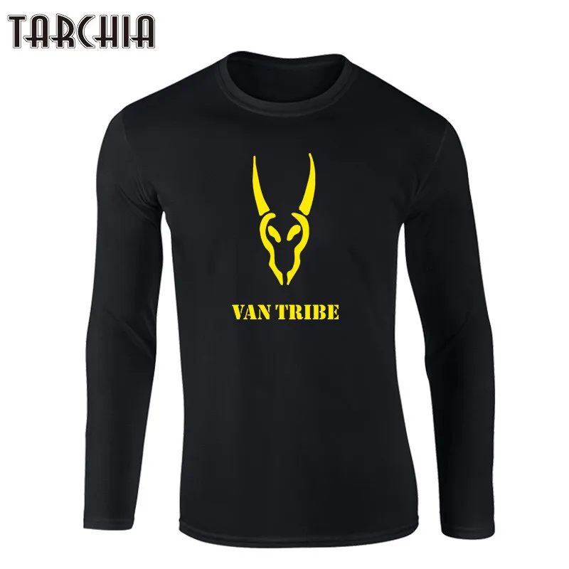 TARCHIA Высокое качество Мужские футболки Ван племя печатных хлопок хип уличная