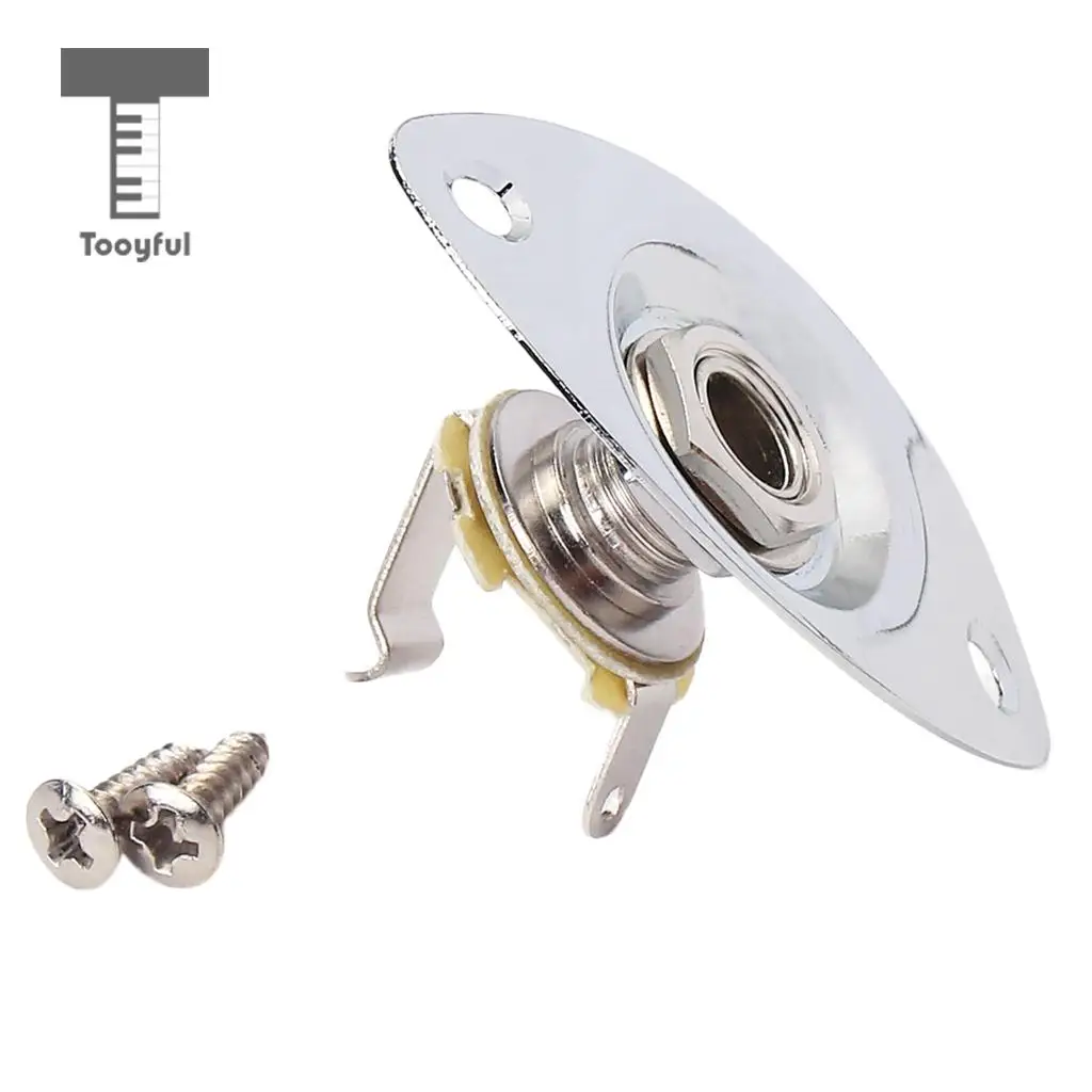 Tooyful 1/4'' Oval Indented Guitar Output Jack Plate Socket for ST Tele Electric Guitar