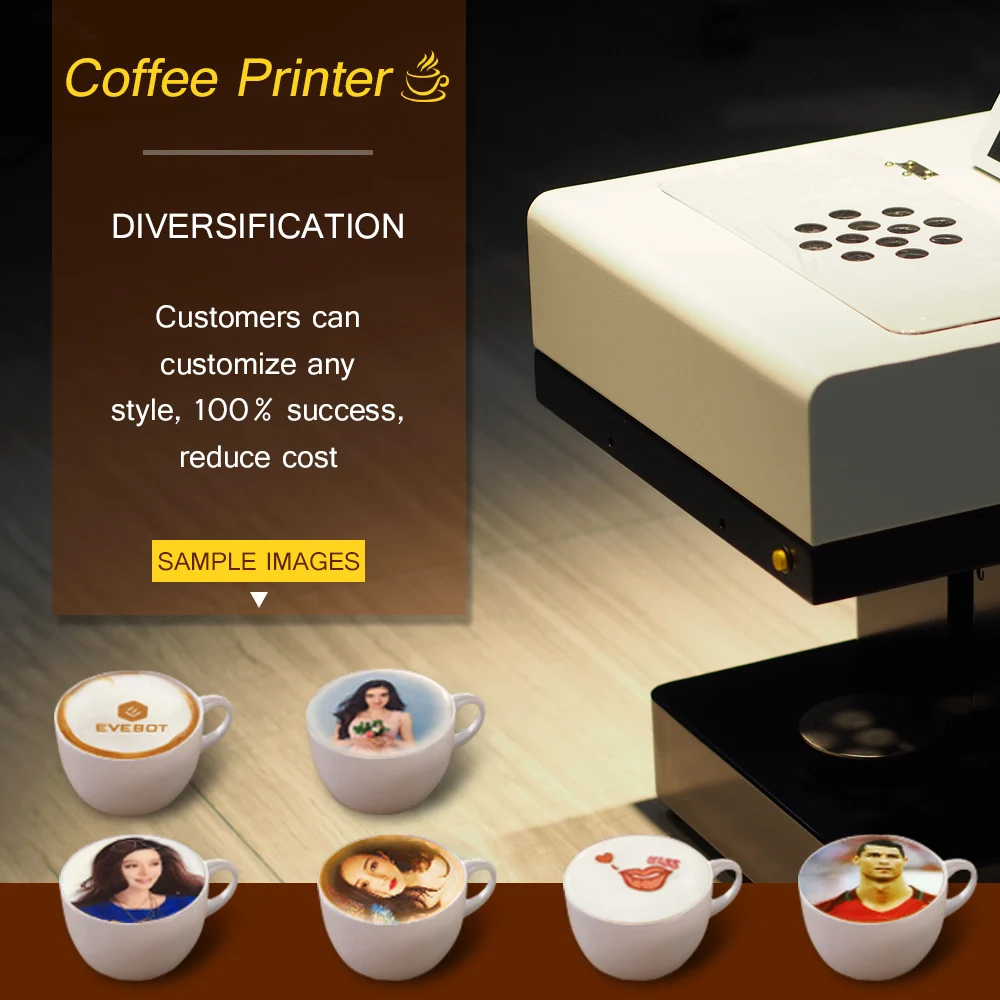 Colorsun Coffee printer Automatic Selfie Print Machine Food Printers