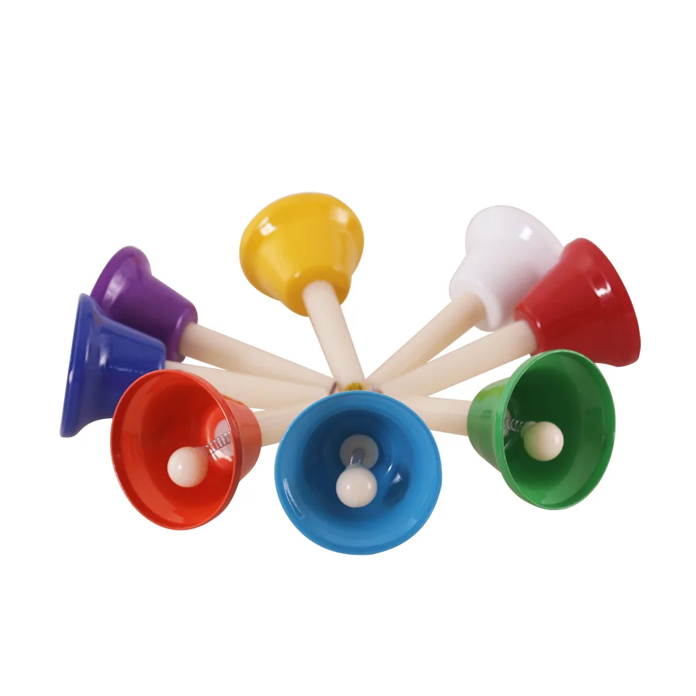8 Pieces Diatonic Handbells Chromatic Bells Set Kids Rhythm Musical Toy Gift