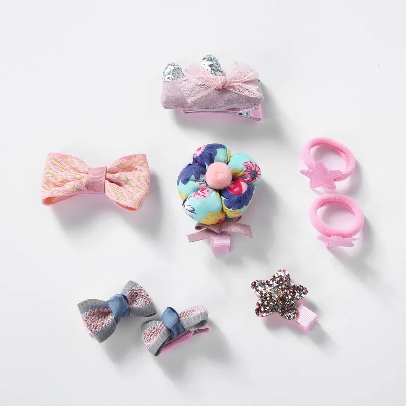 8pcs Children's Hair Accessories Set Girls Headband Set Kids Lace Bow