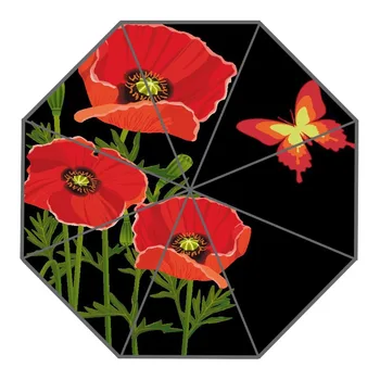 

Nice Poppies Flowers Poppy Umbrella Custom Sunny and Rainy Umbrella Design Portable Fashion Stylish Useful Umbrellas Good Gift