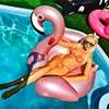 60 pulgadas inflable gigante de oro rosa Flamingo Swan paseo en juguete de la piscina de natación juego colchón de aire de gran isla flotante la fiesta del barco ► Foto 2/6