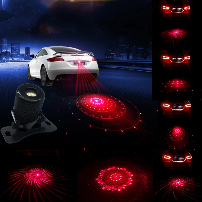 

Anti Collision Rear-end Car Laser Tail Fog Light Auto Brake Parking Lamp Rearing Warning Project one light 6 mode BJ Car styling