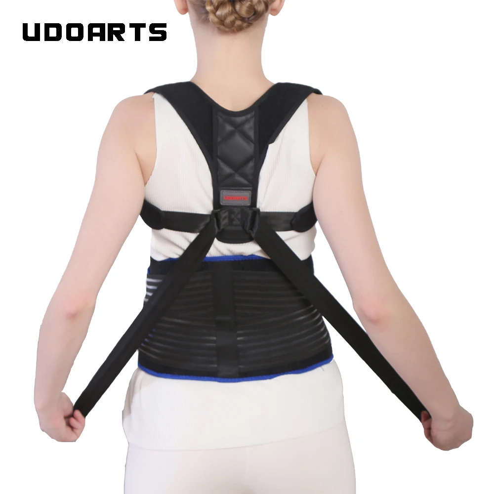 Brace com Talas de Aço Udoarts Ajustável Back Support Posture Corrector Removível