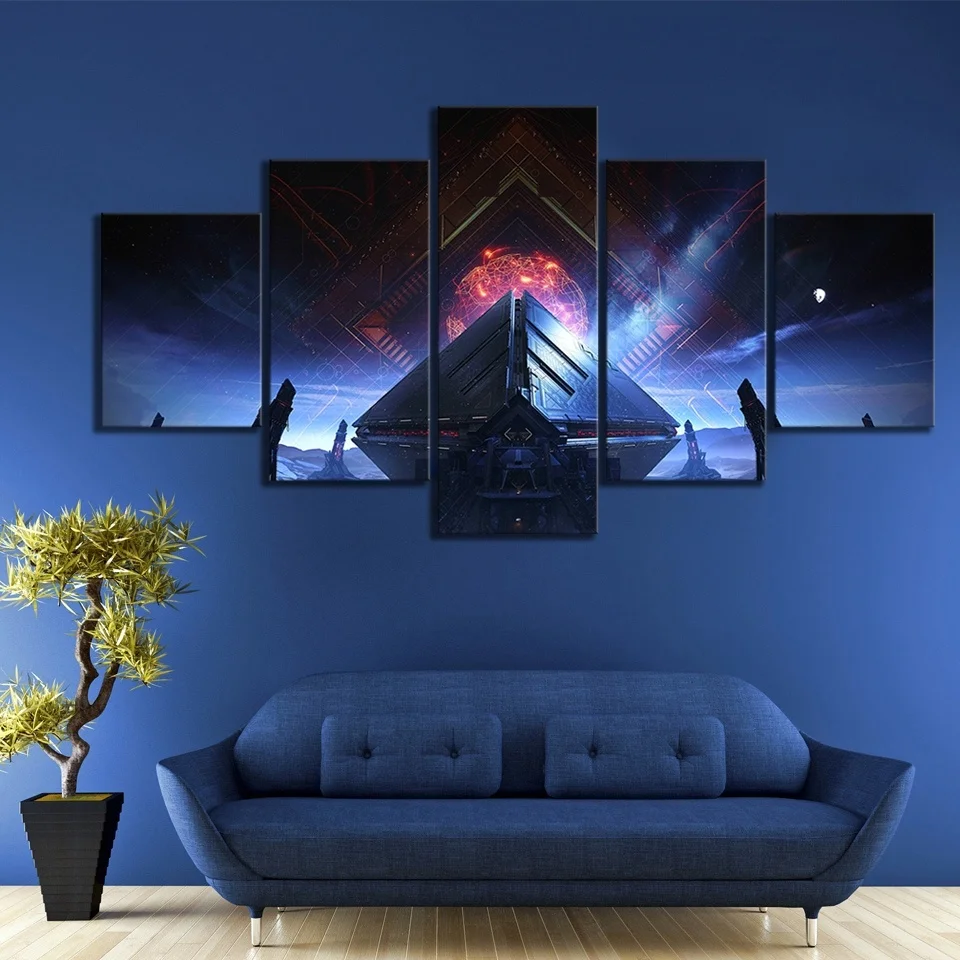 

5 Piece Destiny 2 Game Poster Fantasy Art Wall Paintings for Living Room Wall Decor Oil Painting