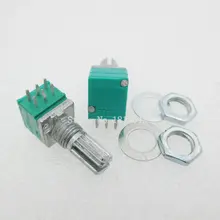 5 шт./лот 6pin RK097N двойной потенциометр B50K с коммутатором аудио/усилитель мощности/потенциометра Уплотнение ручка Длина 15 мм