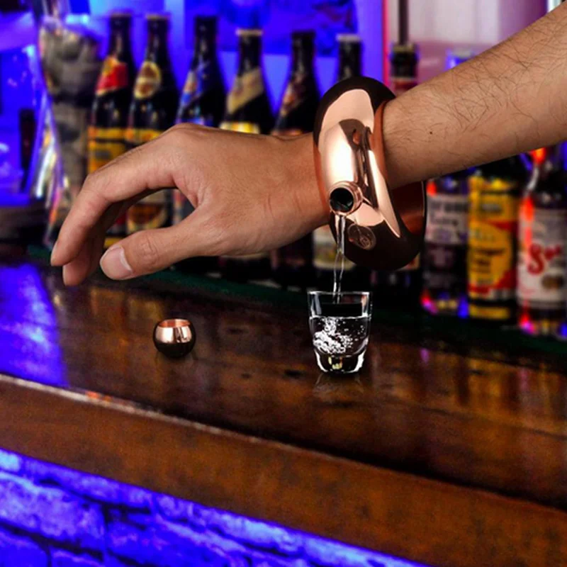 30 шт./лот 3,5 ozStainless сталь браслет "наливайка" фляги Портативный Творческий Круглый шик браслет с воронкой подарок виски емкости для алкогольных напитков