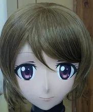 (C2-031)Top Quality Handmade Female Full Face Anime KIG Mask with Wig Kigurum Cosplay Crossdresser Classic Halloween Cartoon
