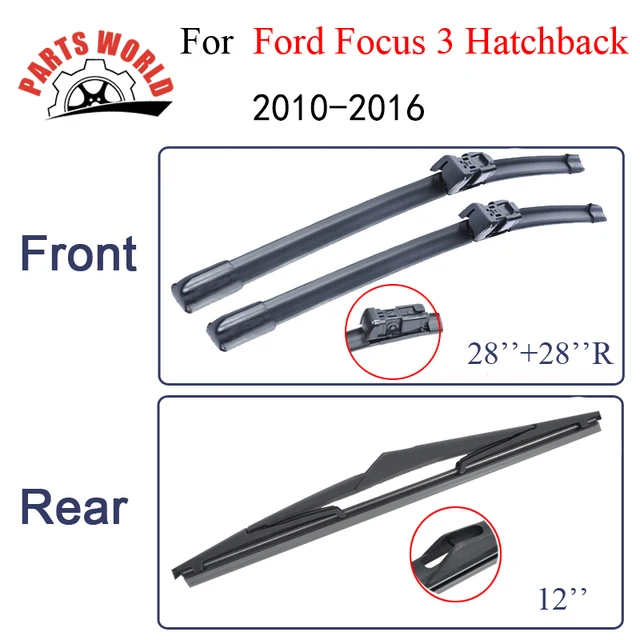 Partsworld Wiper Blades For Ford Focus 3 Hatchback 2010 2016 Front Partsworld Wiper Blades For Ford Focus 3 Hatchback 2010 2016 Front And Rear Nature Rubber Auto Windscreen Car Accessories