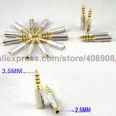 40pc x Metal 3 5mm to 2 5mm Plug Stereo Headset Headphone Adapter for Phone