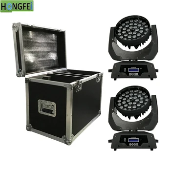 

2pcs/lot 36X12W zoom Staining light+flight case rgbw 4in1 zoom moving head light profession dmx512 stage dj equipment