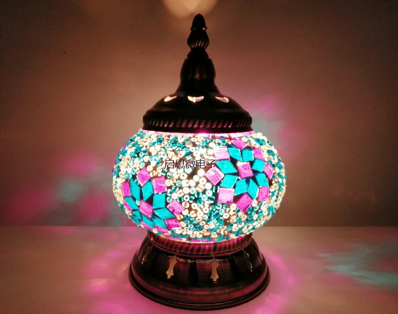 Новейшая E14 ручная инкрустированная стеклянная мозаика для спальни гостиной декоративные ночные лампы в средиземноморском стиле лампы в турецком стиле