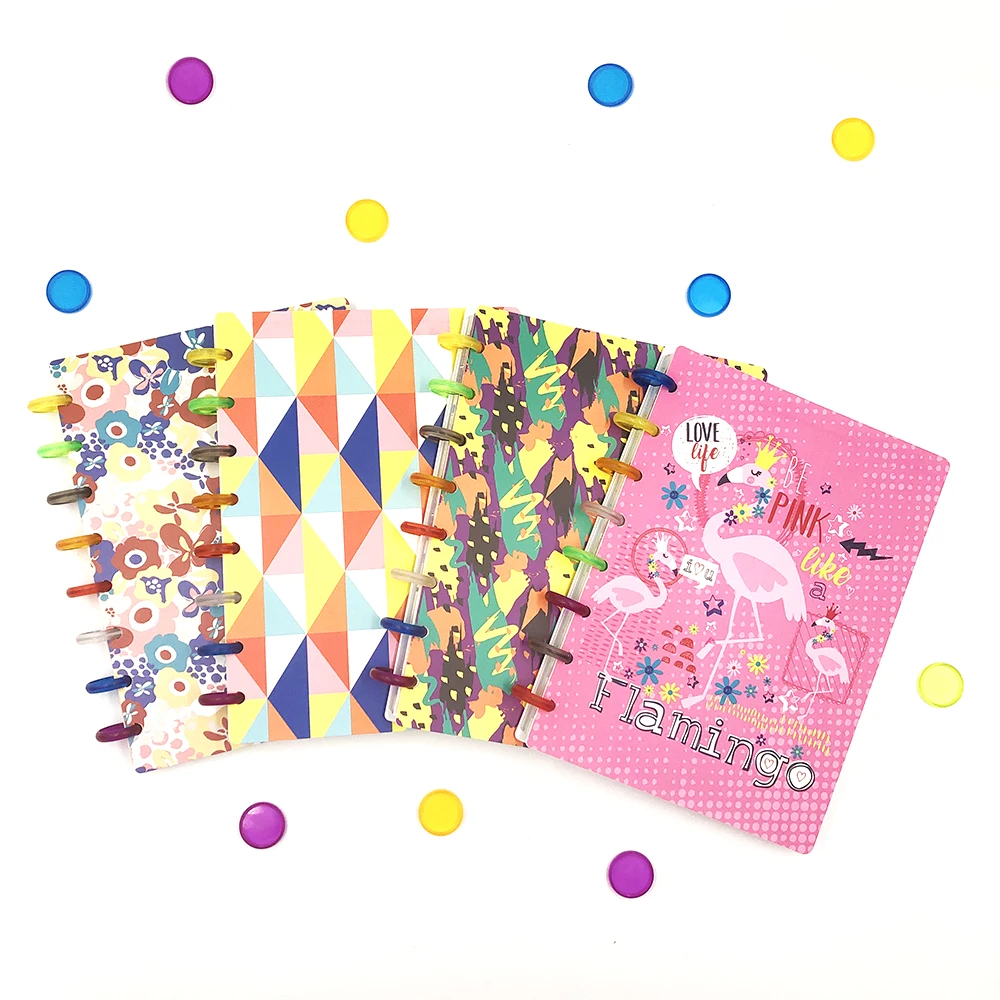 Folhetos e Cadernos Fromthenon Bonito Flamingo Disco Encadernado Caderno Criativo Diário Anel Espiral a5 Presente Escolar Papelaria