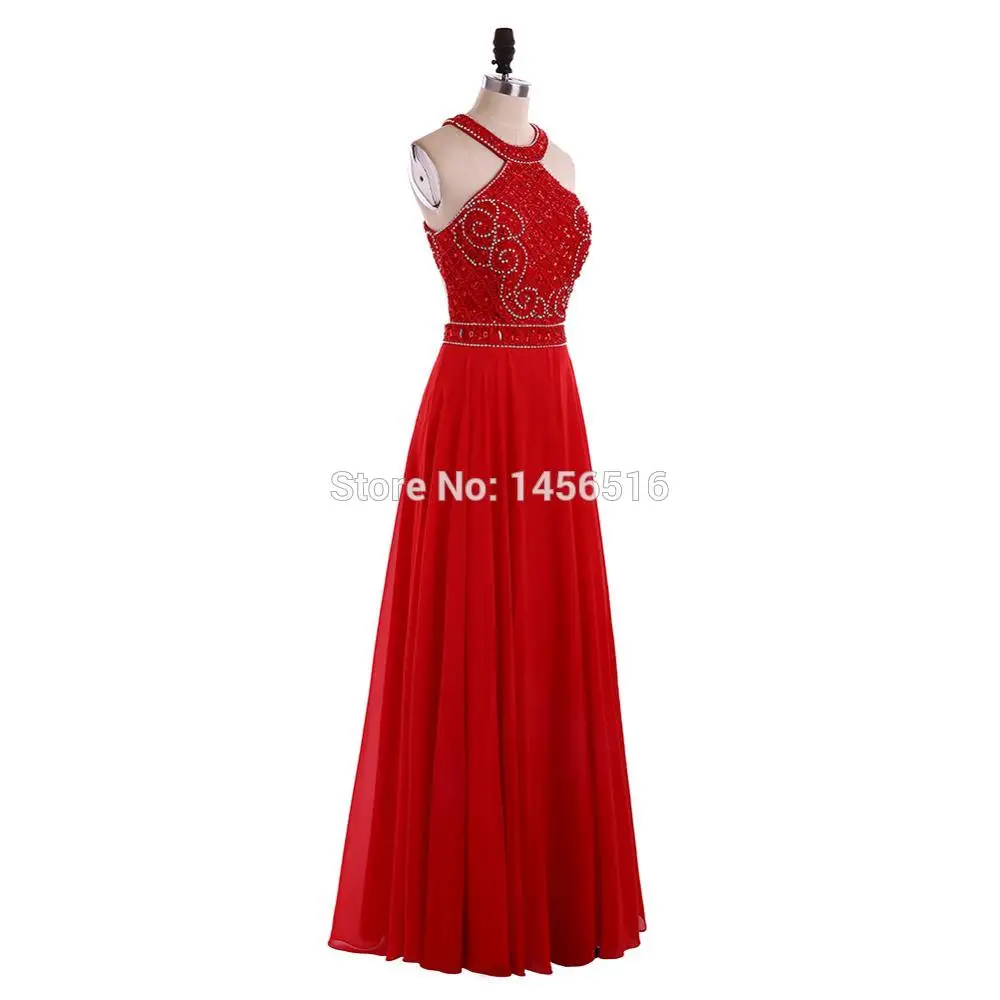 Красные Очаровательные платья на выпускной, длинные, украшенные бисером, Vestidos formatura, с кристаллами, вечерние платья, платье, Galajurken - Цвет: Красный