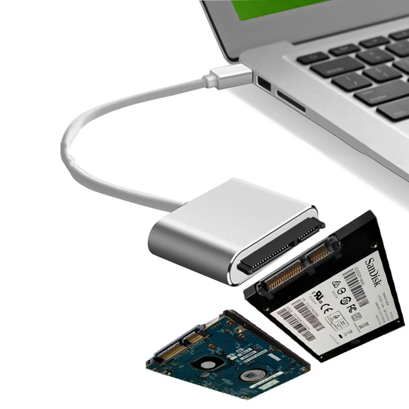 

Type C or USB 3.0 To SATA 7+15pin Cable Data Transfer Adapter External HDD SSD 2.5" Hard Drive Disk Converter For Macbook Laptop
