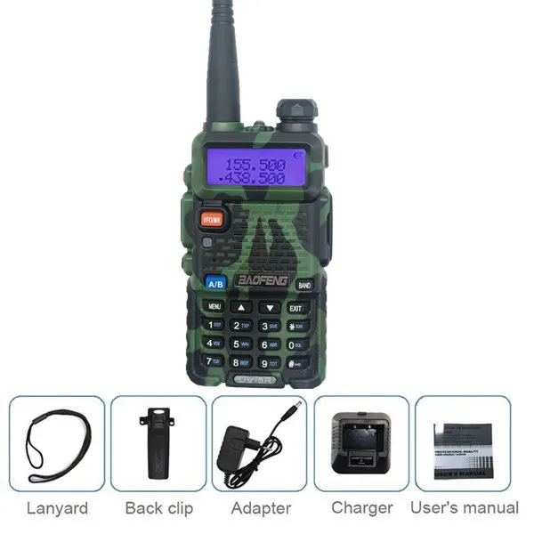 BaoFeng UV-5R иди и болтай walkie talkie “иди и 10 км Любительское радио, Си-Би радиосвязь радиостанции УКВ 136-174& 400-520Mhz uv 5r коротковолновым приемником сканер радиолюбитель VOX - Цвет: 1pcs camo