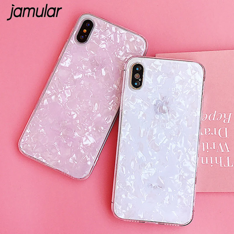 

JAMULAR Beauty Conch Shell Phone Case For iPhone X XS MAX XR Case For iphone 6S 6 7 8 Plus Cases Fashion Soft TPU Cover Capa