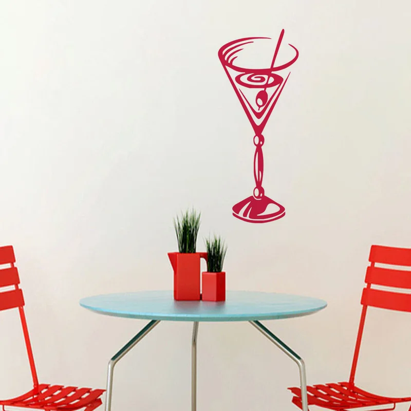 Cocktail Wall Stickers Bars Wall Decorative Vinyl Decals Removable Refrigerator Sticker