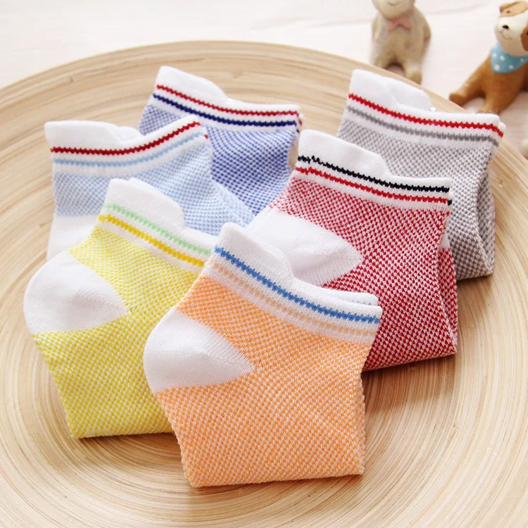 2019 Summer Cotton Mesh Boys Socks Kids Boat Socks For Girls 1-9 Year Children Socks 5 Pairs /lot