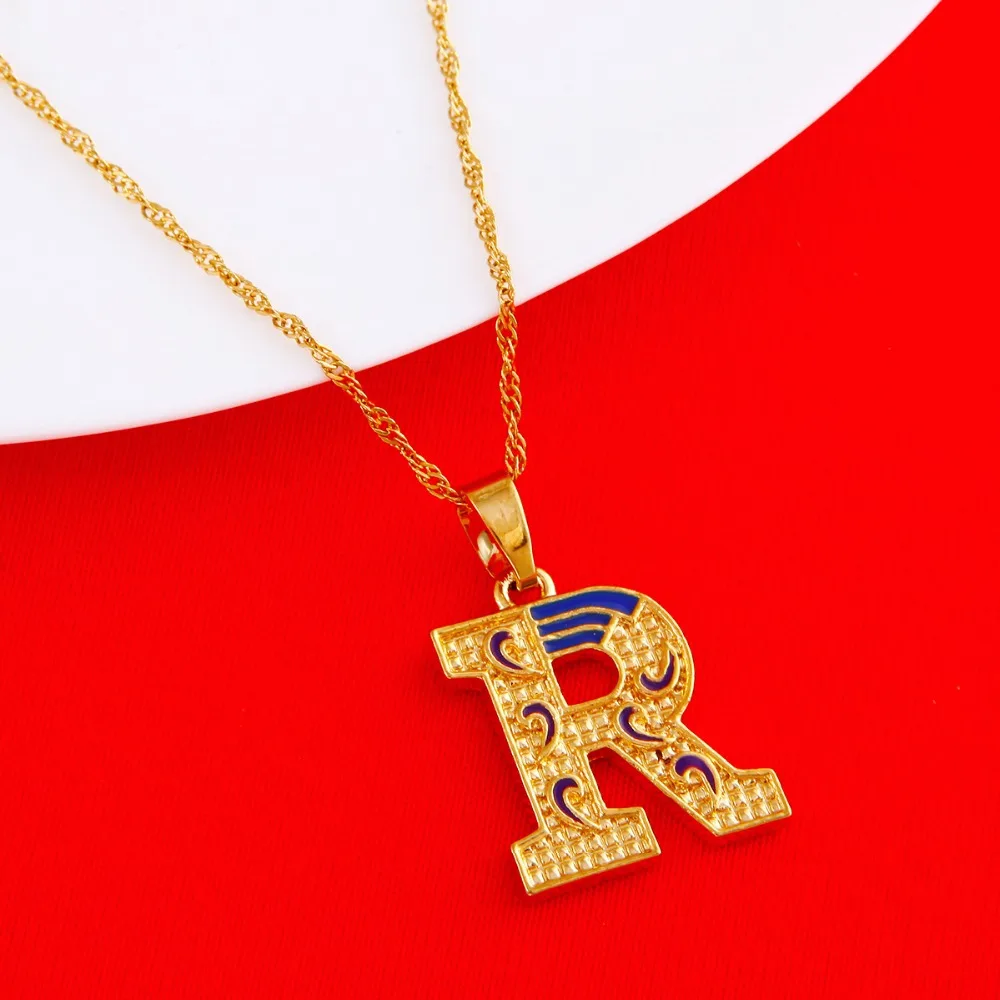 Newest Letter R Pendant Necklace Letter Initial Necklace Pendant
