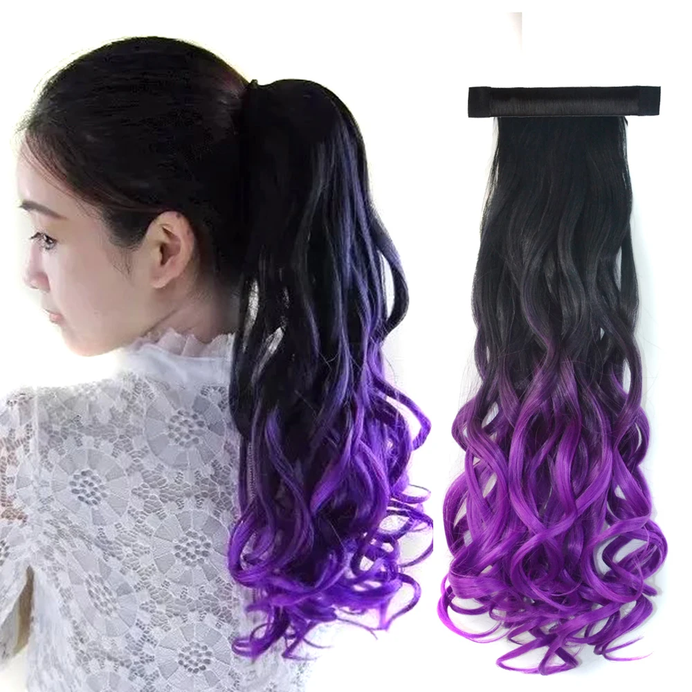 QP pony tail hairpiece colorful hair piece synthetic magic ponytail