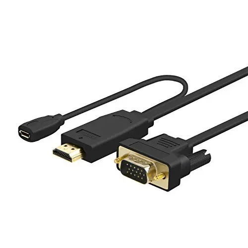 JROINDO HDMI в VGA, 6.5FT HDMI Мужской в VGA Мужской Кабель-адаптер, поддержка 1080 P, для HDTV, displayers, ноутбук Настольный компьютер