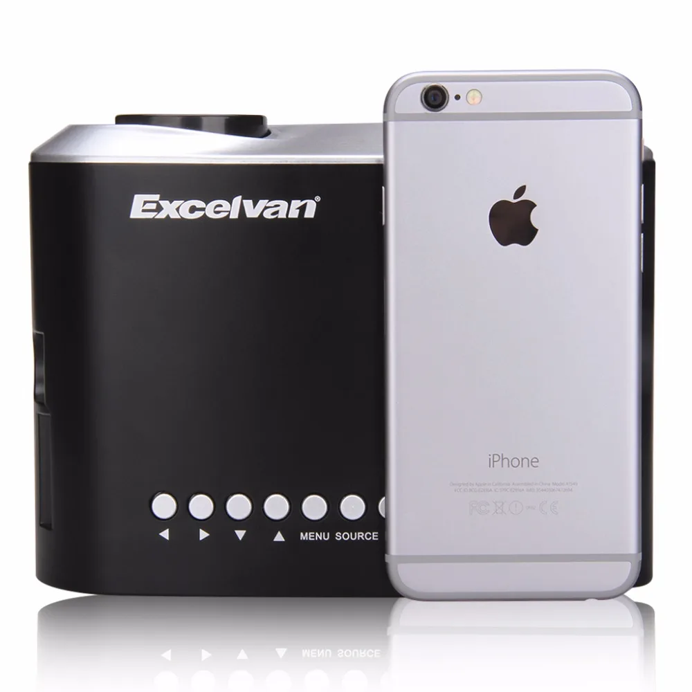 Excelvan RD802 المحمولة العارض مسرح منزلي LED و LCD العارض 480*320 P USB/VGA/HDMI المدخلات ، بناء-في رئيس عارض فيديو
