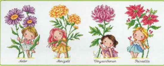 Gold Collection Counted Cross Stitch Kit Birth Flower September October November December Marigold Chrysanthemum Four Girls So Package Aliexpress