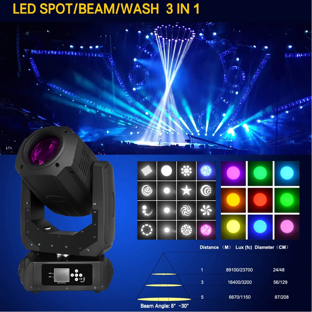 Dj Pro 200 Вт LED Lyre Moving Head Light Beam Spot Wash освещение вечеринки сценическое ночной клуб Laser