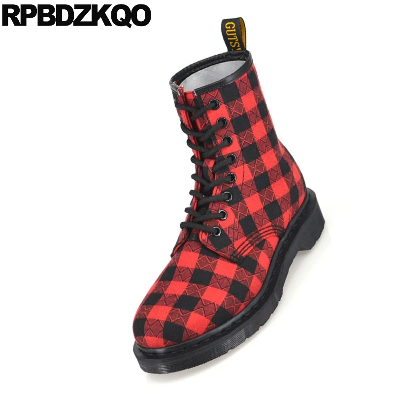 Punta Talla Femenino Mujer Redonda 12 41 Militar Corto Tobillo Marca Moda Combate Mezclilla Señoras Botas 10 Tamaño Pantalones Chino Lona Nuevo 2016 Tartán De Fornido Británico 44 Rojo Zapatos Grande 1wPxq4TO6