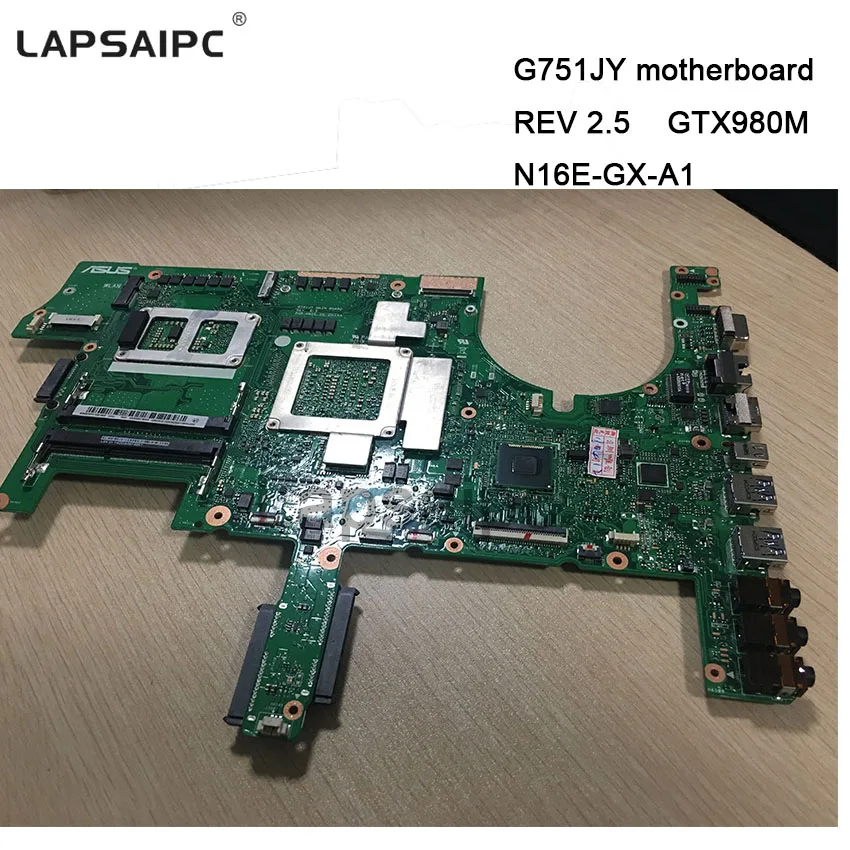 2pcs/lot G751JY GTX980M motherboard For ASUS mainboard REV 2.5 N16E-GX-A1 graphics card i7 cpu 60NB