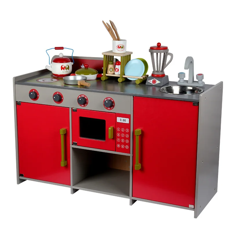 

New European Kitchen Wooden Child Simulations Kitchen imitate chef light Kitchen Sets Kindergarten Role Playing COOK FUN game