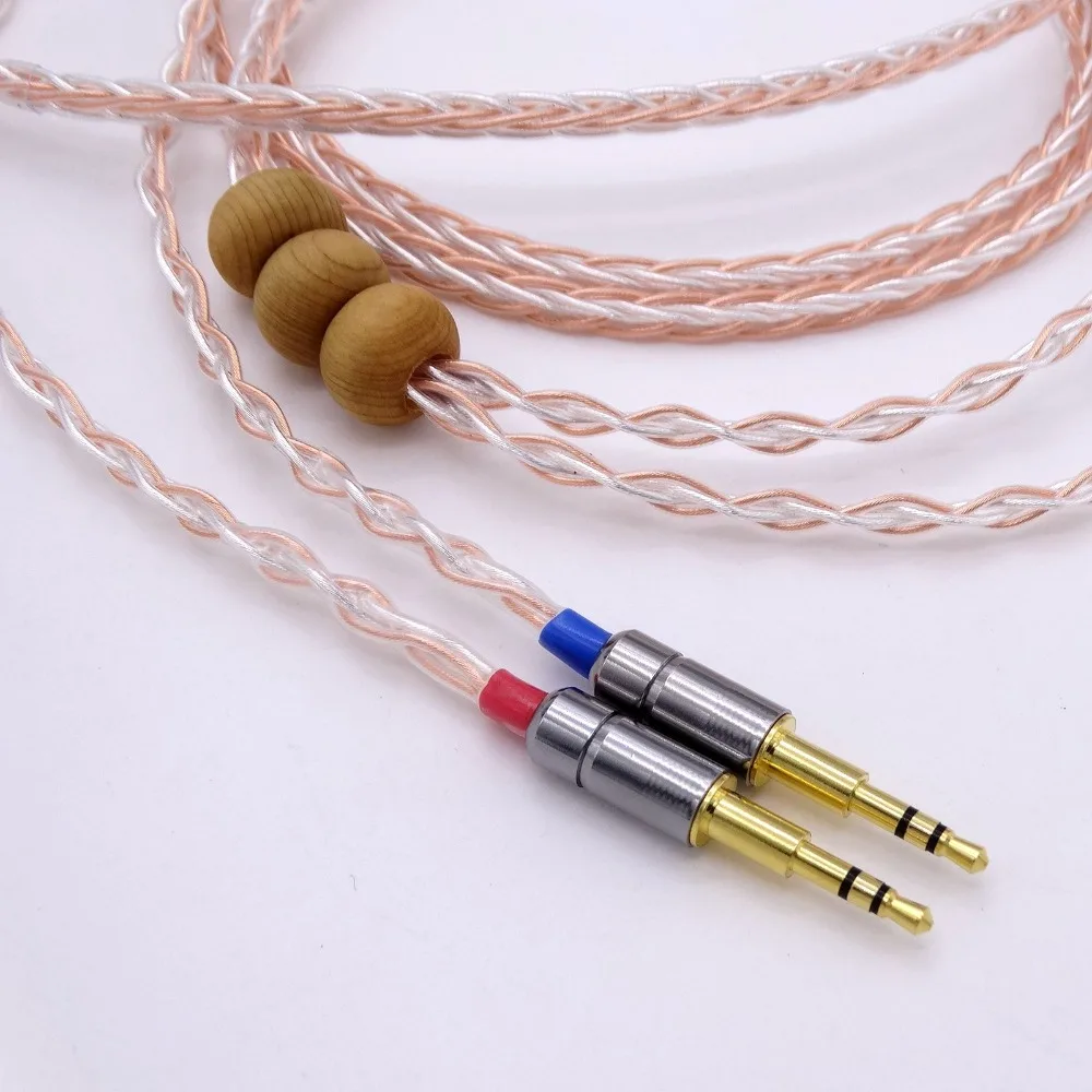 1,8 м кабель для наушников 8 ядер 5N OCC Гибридный посеребренный кабель для Hifman HE1000 HE400S He400i HE-X HE560 Oppo PM-1 PM-2