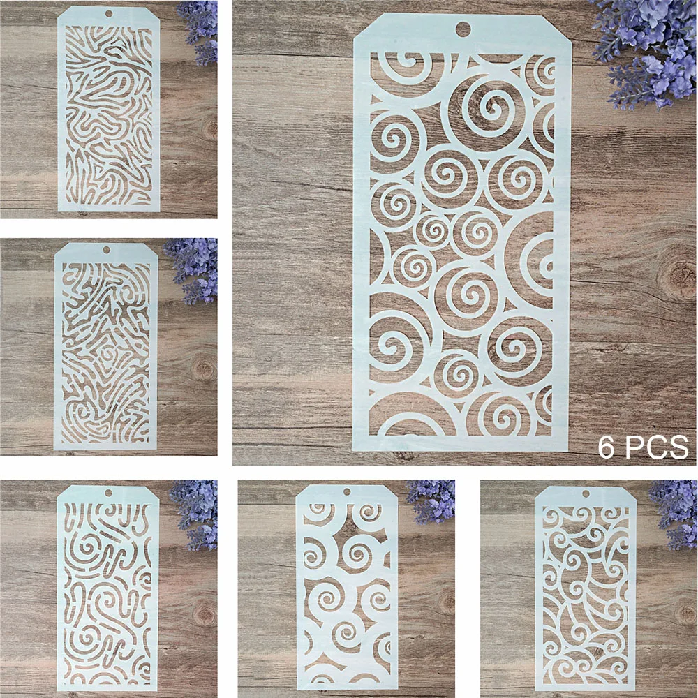 

6 PCS DIY Craft Geometry Stencil for DIY Scrapbooking Stamping Album Crafts Decorative Paper Cards