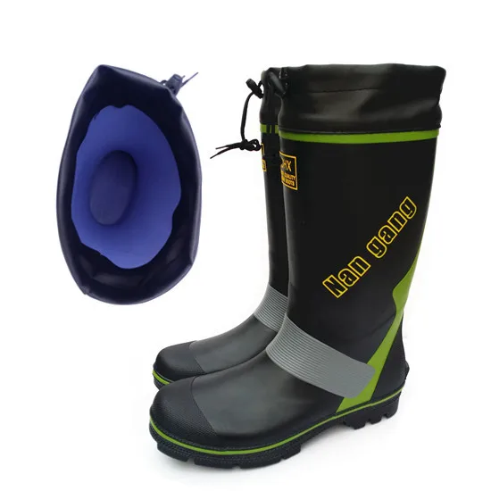 Rubber with Steel Nails Rain Boots font b Men b font Winter Fishing Boots High Water