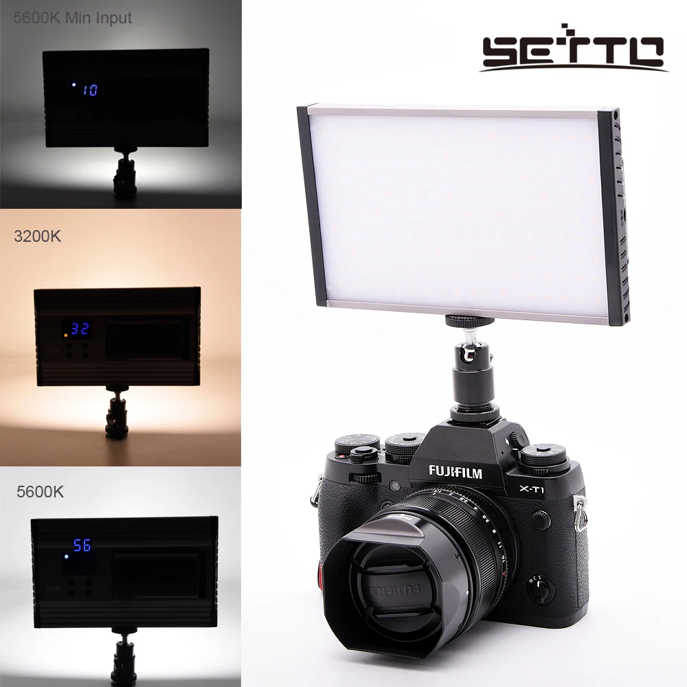 SETTO двухцветная температура 3200 K-5600 K регулируемая светодиодная лампа для освещения видео для камеры Canon Nikon sony с аккумулятором и зарядным устройством USB
