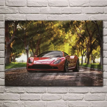 

Cool sports car super car in woods sunny days living Room home wall art decor wood frame fabric poster print KE491