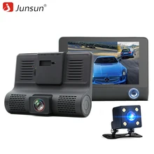 Junsun 4.0″ Car DVR Camera Dual Lens with Rear view Registrar three camera Night vision car dvrs Video dashcam Camcorder