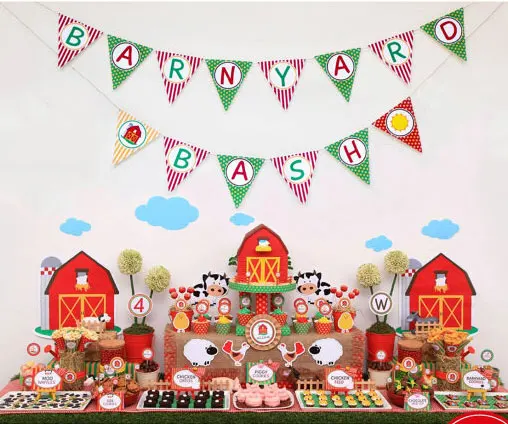 

Farm Barn Yard Birthday Party Banner Farm Birthday Party Decorations Kids Birthday Party Decorations Supplies Farm Banner Flags