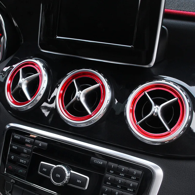 

Front Air Conditioning Outlet Ring Cover Trim 5Pcs For Mercedes Benz GLA X156 CLA C117 A W176 B W246 2012-2018 Aluminium Alloy