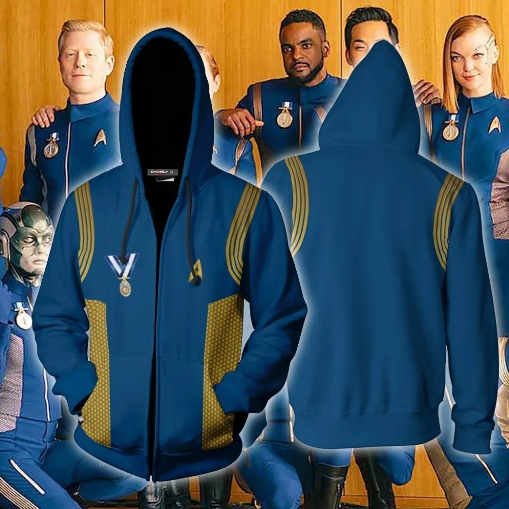 

2019 New Zipper Top Star Trek Hoodie Sweatshirts Cosplay Costume Jackets hooded