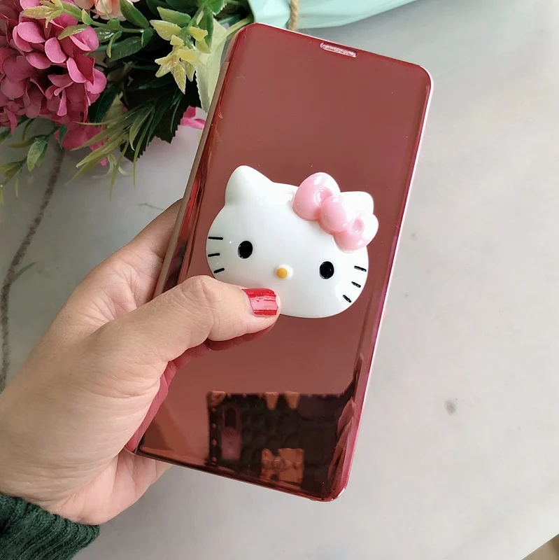 View Smart Mirror Flip Case For iPhone XR XS MAX X 8 7 6 6S Plus Starbuck Case Galaxy S10 S9 S8 A6 A8 A7 J4 J6 Plus 2018 Note 9