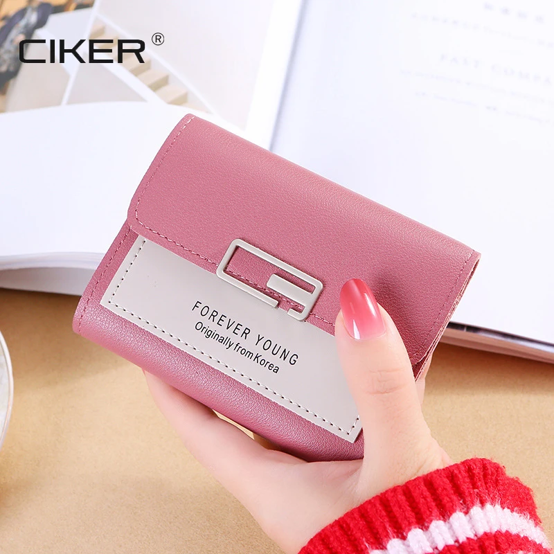 

CIKER 2019 new mini wallet fashion small purse female short folding personality student cute wallet purse card holder