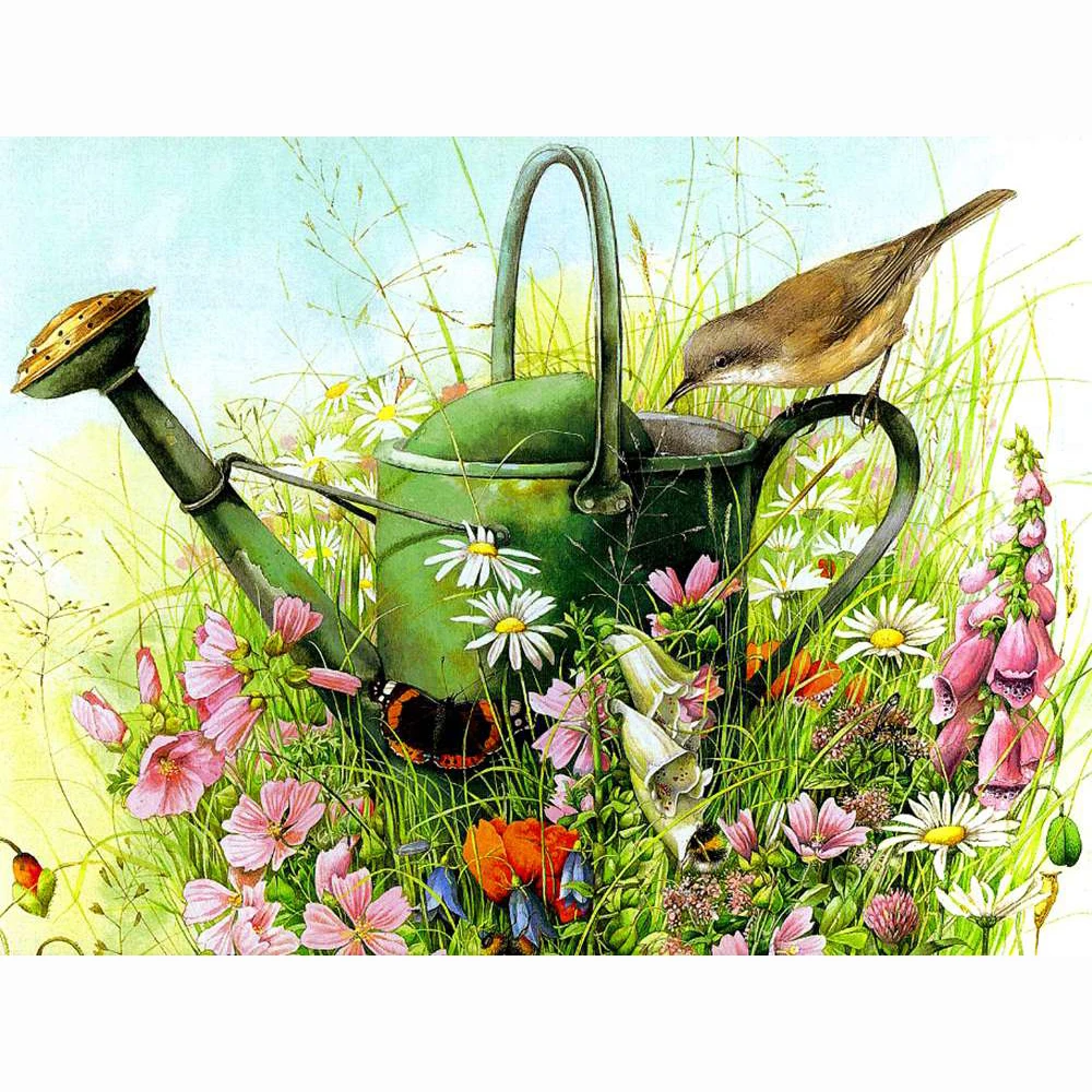 Kettle Bird Flowers Butterfly Landscape 5D Square Diamond Painting Farm Chicken Coop Embroidery Cross Stitch Kit DIY Home Decor