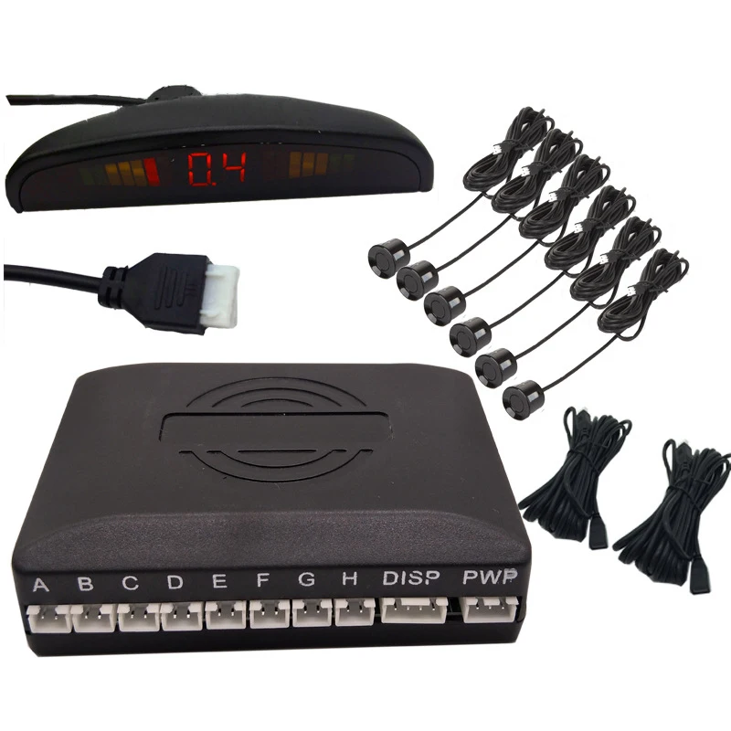 

TOSPRA LED Monitor Reverse Backup Car Parking Sensors Monitor With 6 Parking Sensors Safe Detector System Assistance Reversing