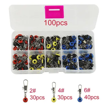 

Outdoor Sports Hooks 100 Pcs/set Hard Interlock Fishing Connector Swivel Snap Attachment Organizer Kit Plastic