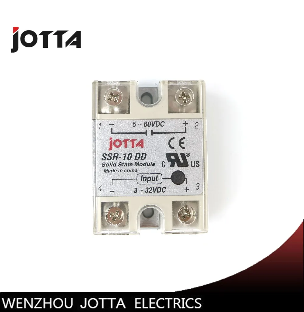 

SSR -10DD DC control DC SSR white shell Single phase Solid state relay 10A input 3-32V DC output 5~60V DC