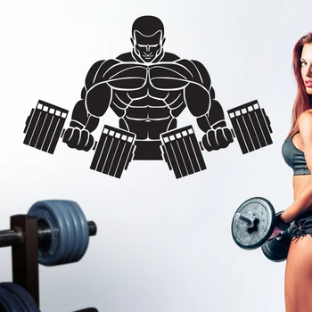 

Dumbbell Muscle Fitness Club Decal Gym Sticker Decor Posters Vinyl Decoracion Wall Decals Decor Mural Car Gym Sticker